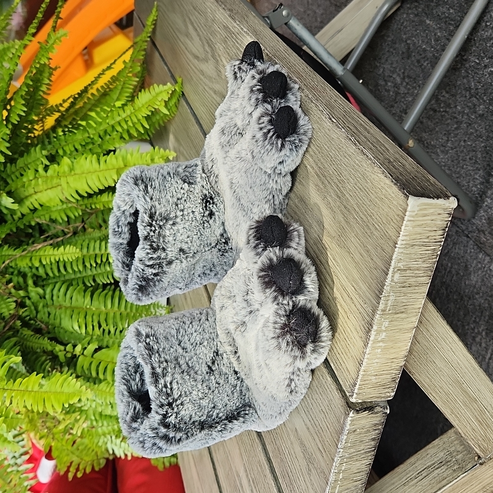 Gray Monster Feet Slippers